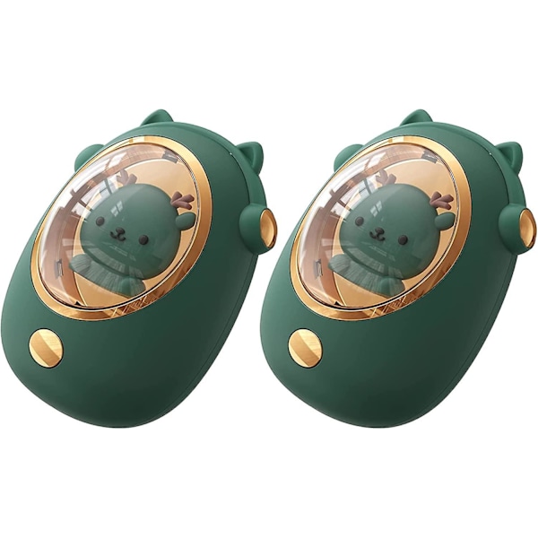 Hand Warmers Rechargeable 2 Pack, 2 in 1 Cute Electric Portable Handwarmers-green