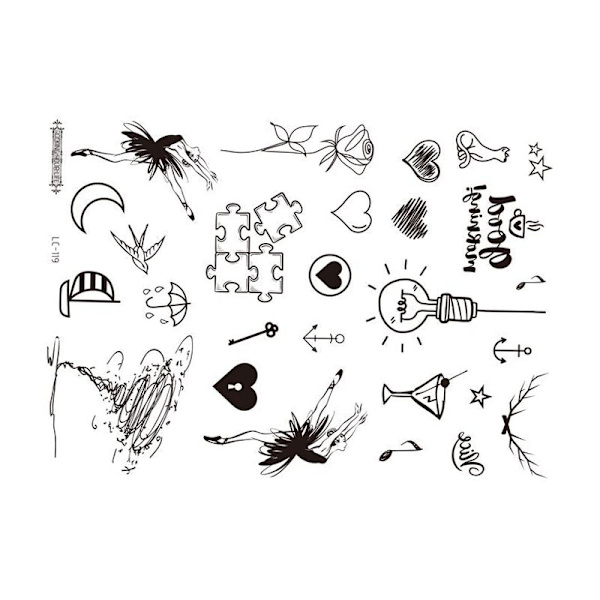 Ma Long Face Stickers - Realistic Temporary Tattoos Dancer, puzzle, light bulb