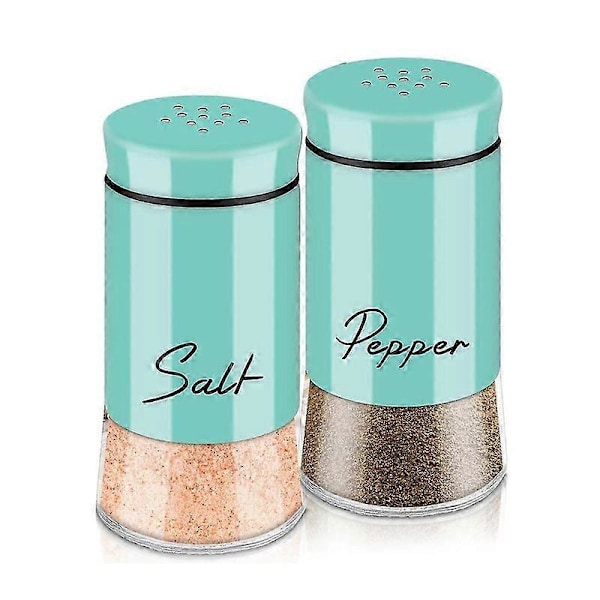 Salt- og pepperbøsser sett med lokk i rustfritt stål for kjøkkenutstyr matlaging krydderdispenser-c