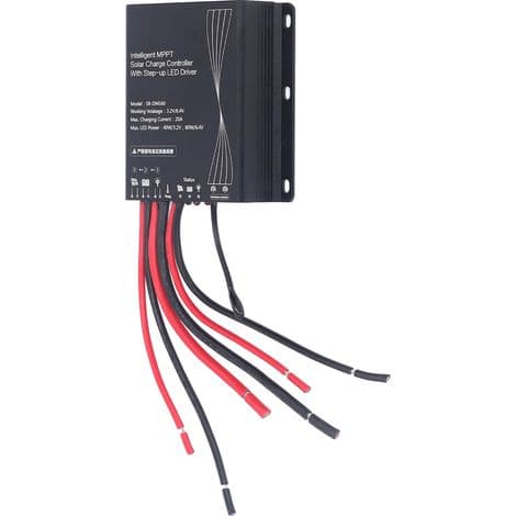 20A MPPT Solar Charge Controller, IP67 Vandtæt, til 40W-80W Batterier og Paneler, 3.2V/6.4V LED Controller