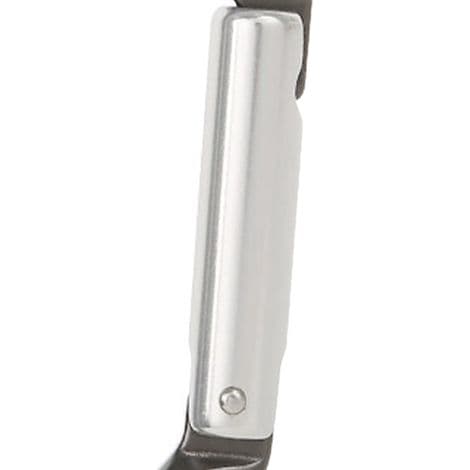 Klättersäkerhetskarbinhake, aluminiumlegering, D-formad, för hängmatta och nyckelring, grå kropp, silverfärgad skaft, snabbkoppling