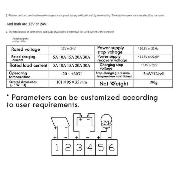 Solcelle-regulator Cmp12 20a 12v/24v Solenergisystem Overvåking Pv Pwm