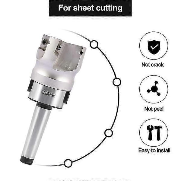 MT2 M10&50mm Planfræser + 10 stk. APMT1604 Karbidskær Nøgle CNC JP
