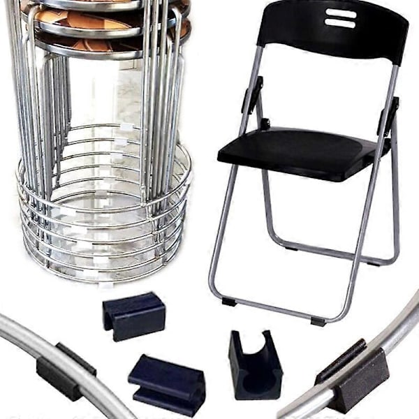 20 stk. Plastik U-formede stoleben 12 mm diameter sort til rørformede stålstole
