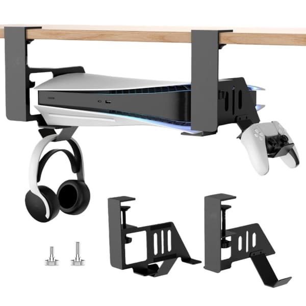 PS5 Konsolopbevaringsbeslag - Under Skrivebordsholder med PS VR2 Headset & Controllerophæng