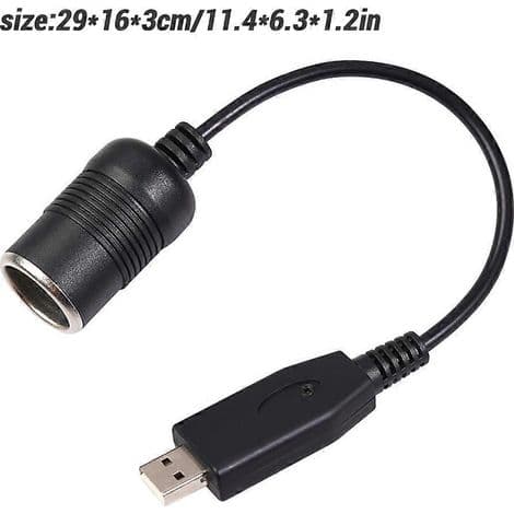 12V cigarettænder hun-adapterkabel til USB-port, bilstikkonverter til tilbehørslader.