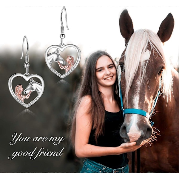 Hesteøreringe/Hundeøreringe Sterling Sølv Dyre Drop Dangle Øreringe Heste Smykker Gave til kvinder