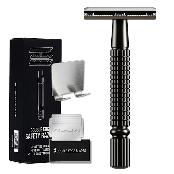 New Manual Razor - Double-Edged for a Smooth Shave Black