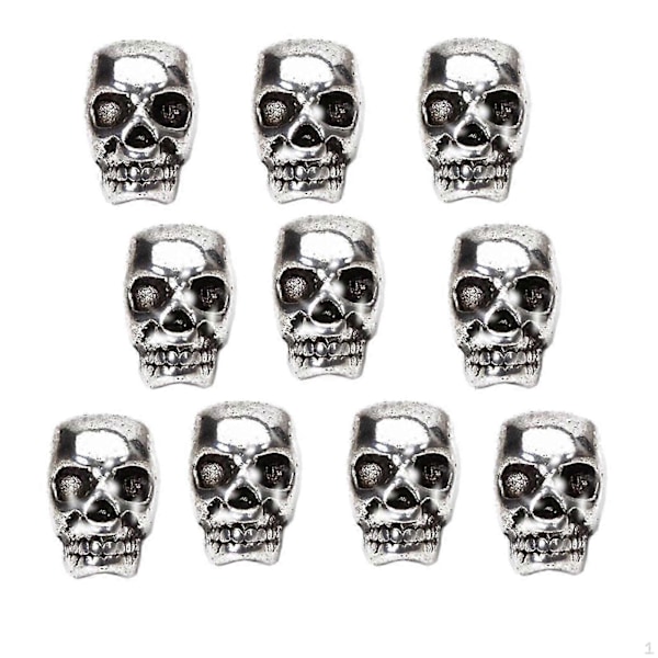 10 stk. Skalle Solid Metall Armbånd Halskjede Koblingssjarm Spacer Perler DIY