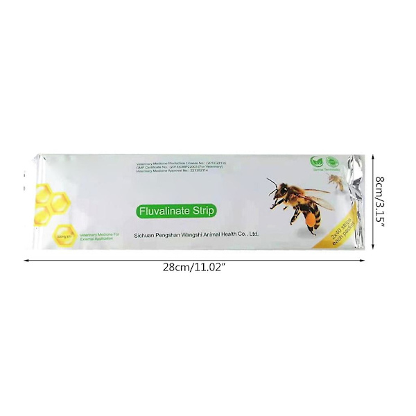 80x Varroa-strimler Fluvalinat Bier Mider Drepere Behandlinger Verktøy Birøkt