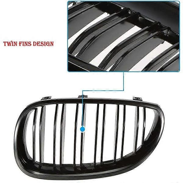 Frontfanger Panser Nyre Grill Erstatning Dobbel Lamell Sport Griller for 5-serie E60 E61 2003-2009(