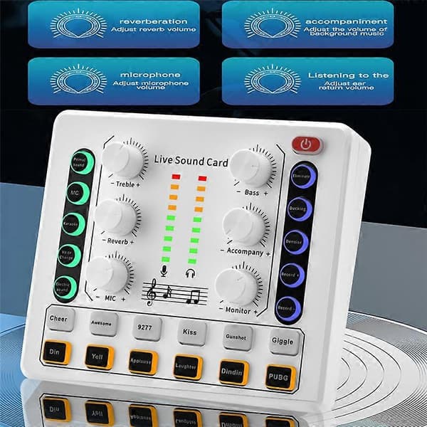 M8 Live Lydkort Trådløs Bluetooth Audio Mixer Digital Mixer Støjreduktion Live Streaming Broad