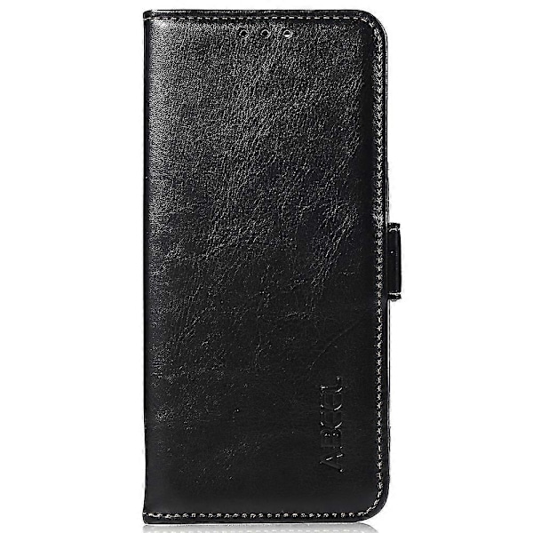 ABEEL Motorola Moto G04 4G / G24 4G Magneettikotelo Crazy Horse -kuvioinen lompakkopuhelinkotelo - Musta
