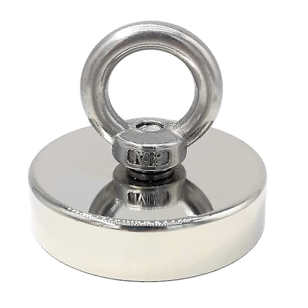 Super Stærk Neodymium Magnet 120 Kg - Stærke Magneter - Ideel Til Magnetisk Fiskeri - 60 Mm Med Neodymium Øje
