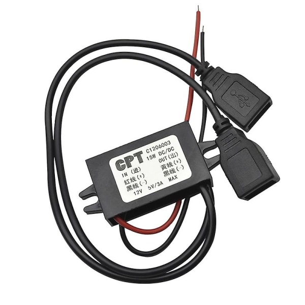 Enkelt USB bil 12v til 5v 3a bil strømkonverter oplader step-down modul-jbk