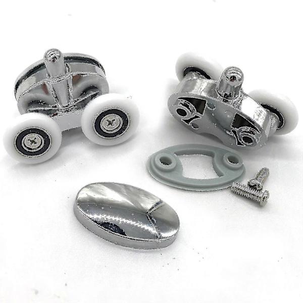 Sæt med 4 Brusedørsruller - To Hjul - Oval - Sommerfuglformet (23mm)