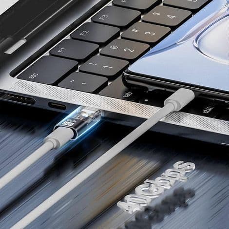 USB Typ-C Hona till USB-C Hane Laddnings- och Dataöverföringsadapter, 40 Gbit/s, 240 W, 8K