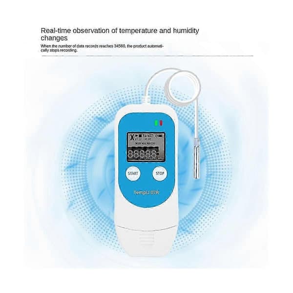 TempU 07B Temperatur-/Luftfuktighetslogger Digital USB-data Termometer Hygrometer för Kylskåp St