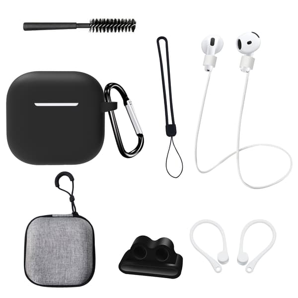 AirPods 4. generation otte-delt sæt i sort