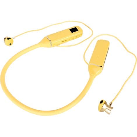 Bluetooth-headset med LED-display, indbygget hukommelse og magnetisk RGB-belysning - Gul udgave