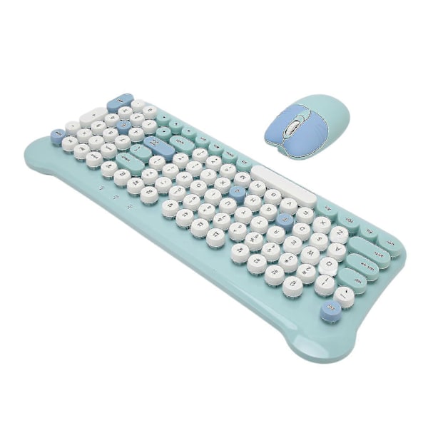 Trådløst tastatur og mus 2.4Ghz tilkobling Søtt tastatur og mus-sett kompatibelt med Windows 98 7 8 10 11 PC Laptop Blå-YM