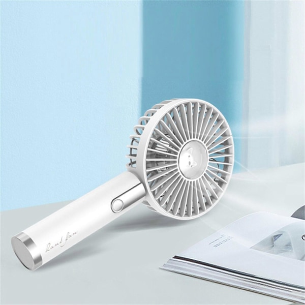 Bærbar USB Håndholdt Ventilator Genopladelig Mini Elektrisk Ventilator - FARVE: WH