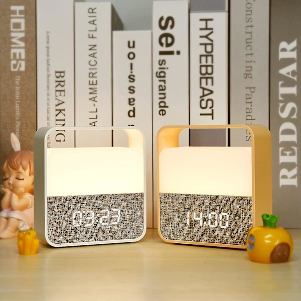 Nattlys Klokke For Barn, Voksne Og Tungsovere, Vekkerklokker For Forsiktig Vekking, Dimbar Nattlys, Sengelampe, 3200k, 1200 Mah, W