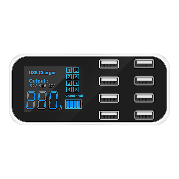 A9s Nopea Auton Laturi 8 Porttinen Monitoimi Usb Lcd Näyttö Puhelimen Laturi 12v Akku Laturi Usb Hub Pho