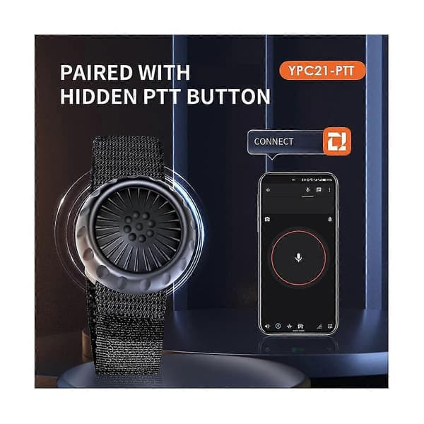 Trådløs Bluetooth Ptt Walkie Talkie Kontrollknapp Med Justerbar Stropp For Zello Ios Android Sma