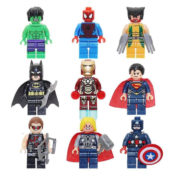 9 stk Superhelt Avengers Minifigurer Byggeleker
