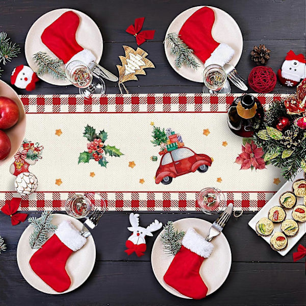 Glædelig Jul Nisse Bordløber Julebordløber Julemand Glædelig Jul Lang Løber 13 x 72 Tommer - Glædelig Jul