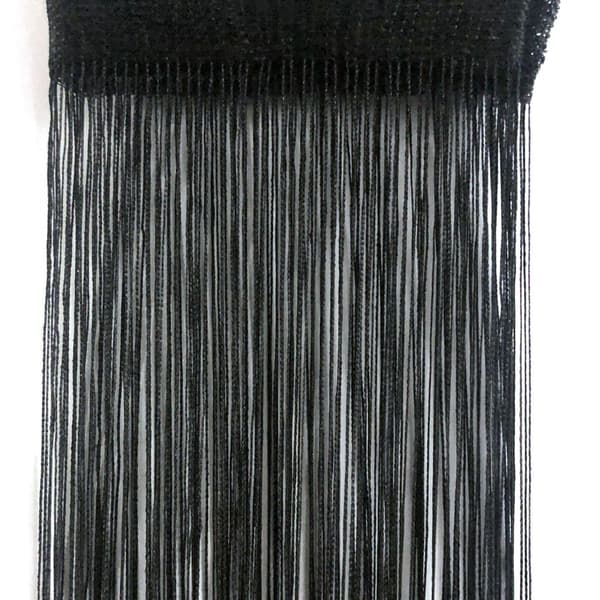Frynsegardin 100x200 cm 1 par Svart