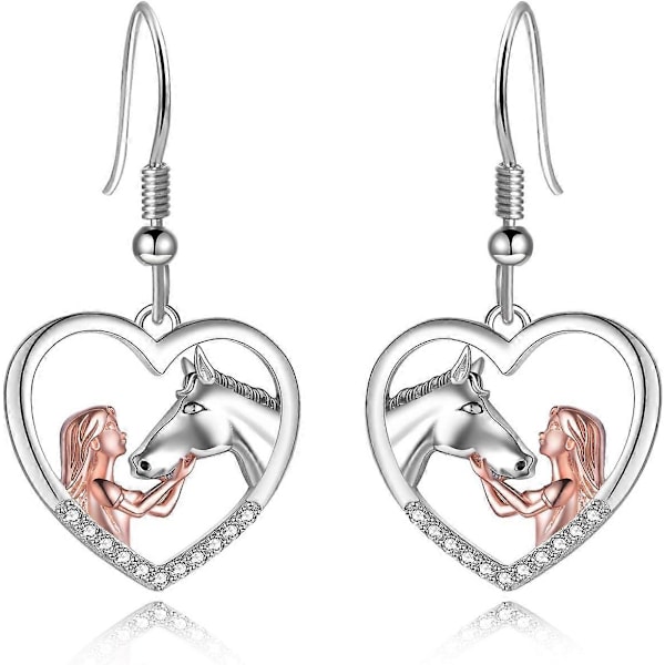 Hesteøreringe/Hundeøreringe Sterling Sølv Dyre Drop Dangle Øreringe Heste Smykker Gave til kvinder
