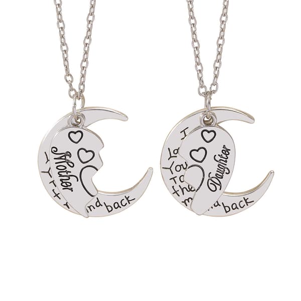 Matching Necklace for Mother and Daughter 2-pack Silver