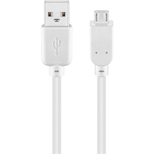 USB-A til Micro-B-kabel, 5 m, hvid