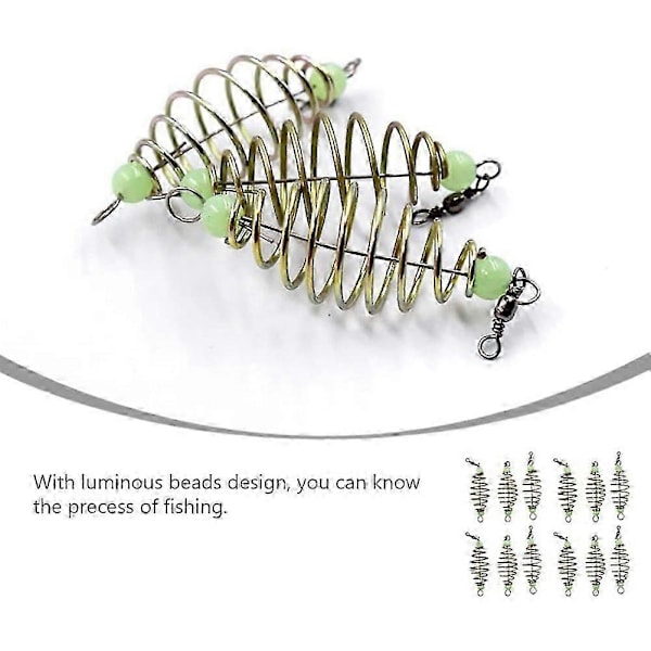 12st Lysande Karpfiske Matningsspiral Inline Fiskeutrustning Bete Kastare In-Line Beten Bur Korg Beten bs