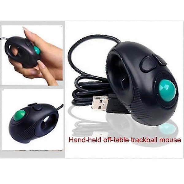 Kablet Mus Neu Finger Håndholdt 4D USB Mini Bærbar Trackball Mus PC Laptop Datamaskin - JZ