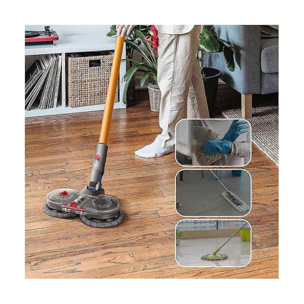 Elektrisk moppehoved til V12 Detect Slim støvsuger, moppehoved med 6 moppepuder og Remov