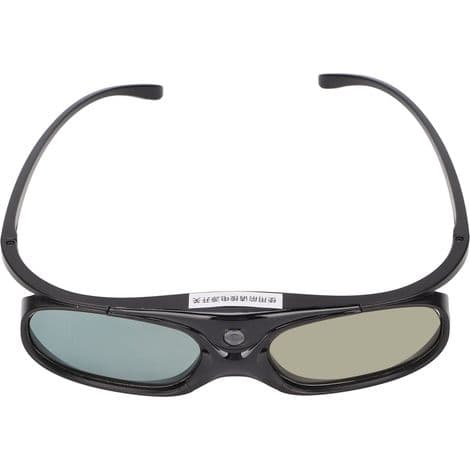 3D LCD 1080P briller, med genopladeligt batteri, 178° vidvinkelobjektiv, sort.