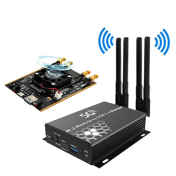 M.2 NGFF 4G/5G Modul til USB 3.0 Adapter M2 Wifi Kort Konverter Riserkort med Antenne Kjølevifte