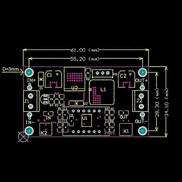 Buck Step-Down LM2596 Strømforsyningsmodul DC 2.5-40V til 1.25-37V Voltmeter
