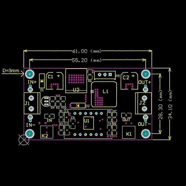 Buck Step-Down LM2596 Strömomvandlare Modul DC 2.5-40V till 1.25-37V Voltmeter