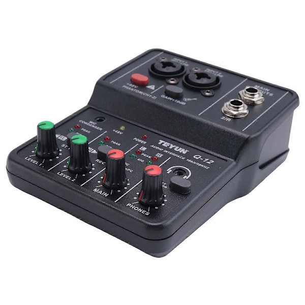TEYUN Q-12 Lydkort Audio Mixer Lydkort Konsol Bord System Interface 4 Kanal 48V Strøm Ster