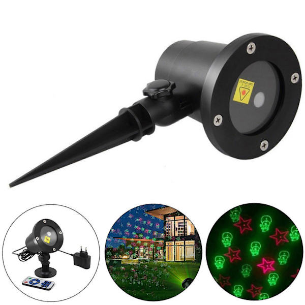 LED Laser Projektorlys Julehagelys Jul Bevegelig Laserlampe Dekor