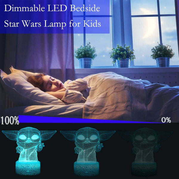 3D-nattlampa för barn, 16-färgsbyte baby för rumsinredning, USB laddningslampa 3D Illusion med timing Fu-jbk