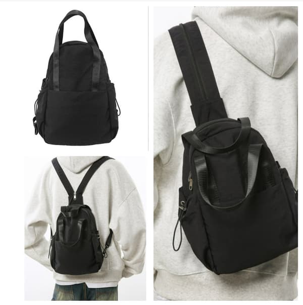 Convertible Backpack: 3-in-1 Sling, Crossbody & Shoulder Bag Black