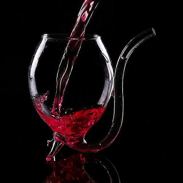 2 st 300 ml Rödvinsglas Transparent Glasmugg med Drickrör