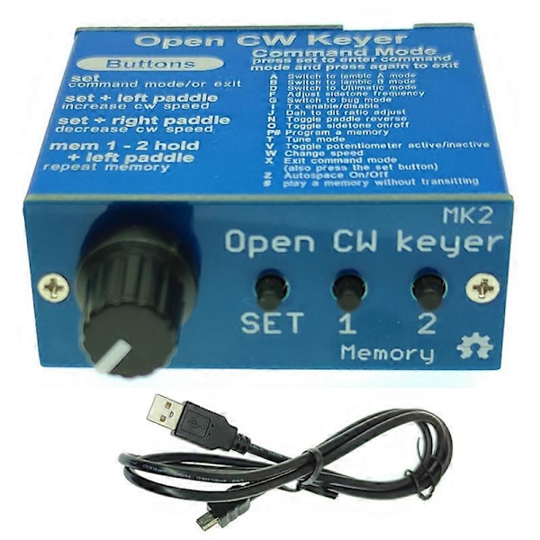 Avoin CW-avain MK2 Valmiina alumiinikuorella CW-avain MK2 KIT CW-nopeus säädettävissä 1 - 999 WPM