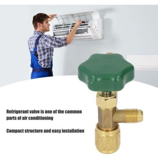 SAE 1/4in Aircondition Kølemiddelventil, Anti-læk ABS Kobber Kølemiddeltankventil til Udskiftning, Aircondition Del