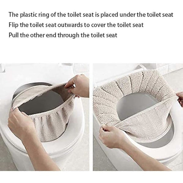 WC-istuimen pehmuste, universaali, pehmeä WC-istuimen pehmuste, pestävä, lämmin, pehmeä, paksu, pehmeä 2-osainen setti (Espresso)